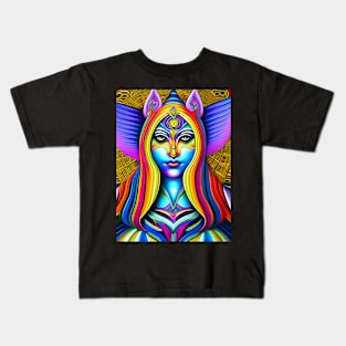 Catgirl DMTfied (25) - Trippy Psychedelic Art Kids T-Shirt